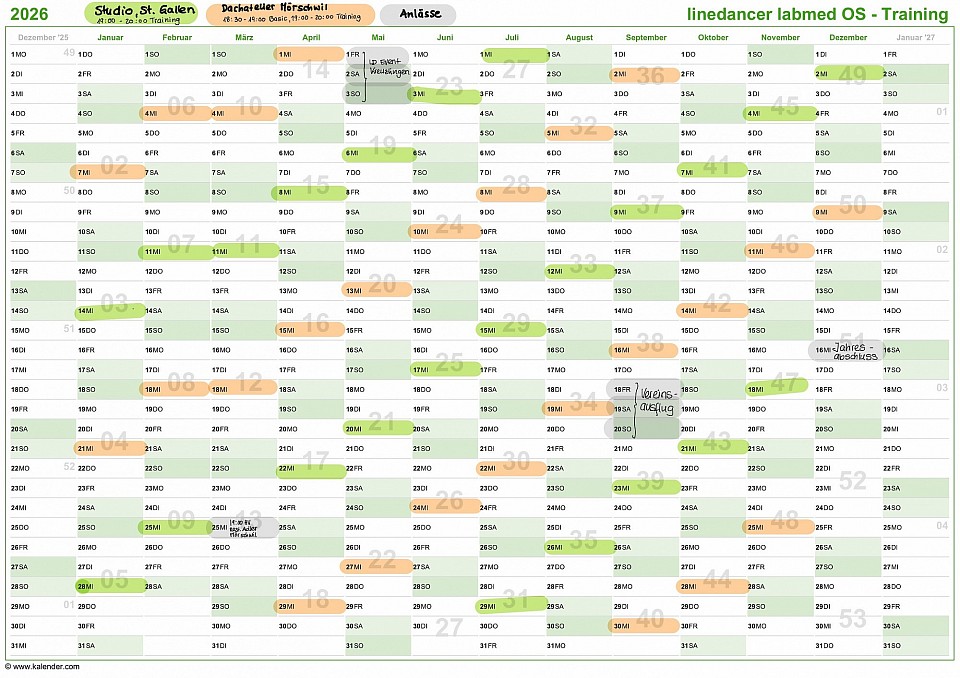 Probe- und Anlässe-Plan